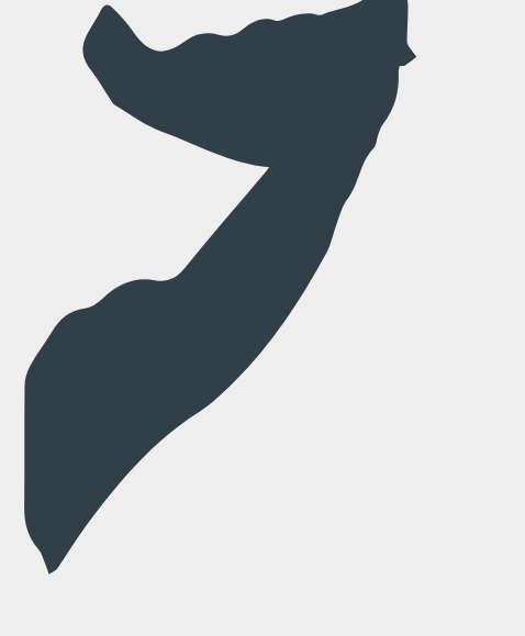 Map silhouette of Somalia showing Baraar Company's regional presence